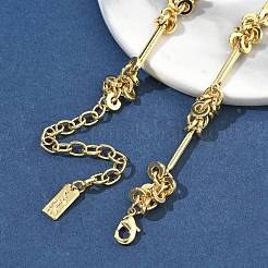 Женские цепочки из латунных прутьев с дисковыми бусинами&nbsp;NJEW-G196-01G