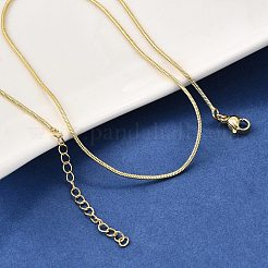 Ожерелья из круглой змейки из латуни толщиной 1 мм&nbsp;NJEW-M108-35G