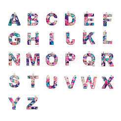 26шт 26 буквы прозрачные подвески из эпоксидной смолы&nbsp;CRES-TA0001-15