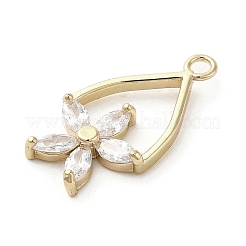 Латунные микропаве прозрачные подвески с фианитом&nbsp;KK-M275-55G