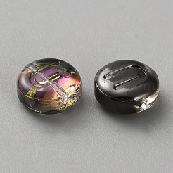 Прозрачные гальванизированные УФ-покрытием стеклянные бусины&nbsp;GLAA-TAC0024-12C-U