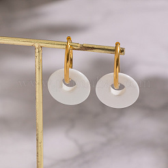 Плоские круглые серьги-кольца из нержавеющей стали 304&nbsp;MP0677-3