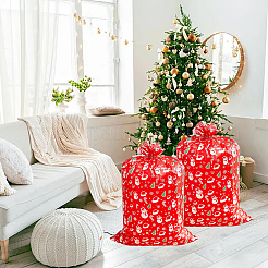 Рождественские 3шт прямоугольные пластиковые подарочные пакеты для хранения&nbsp;ABAG-WH20010-08B