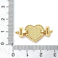 Покрытие стойки латунь микро паве прозрачный кубический цирконий звенья в форме сердца&nbsp;KK-K385-106G