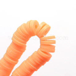 Плоские круглые бусинки распорки ручной полимерной глины&nbsp;CLAY-R067-4.0mm-11