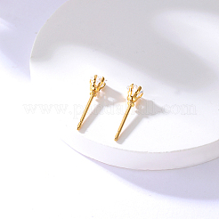 Серьги-гвоздики из нержавеющей стали 201 с микропаве из кубического циркония&nbsp;LV7016