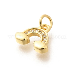 Латунные микропаве прозрачные подвески с фианитом&nbsp;KK-L225-040G