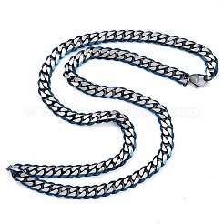 Матовый стиль 304 нержавеющая сталь кубинские звенья цепи ожерелья для мужчин&nbsp;NJEW-B116-05BL