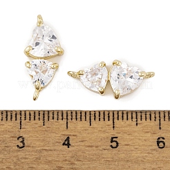 Латунные микропаве прозрачные подвески с фианитом&nbsp;KK-L212-10G