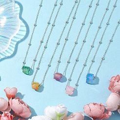 Гальванические ожерелья с подвесками из натурального кварца&nbsp;NJEW-JN04967