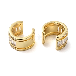 Женские серьги-манжеты из латуни с микропаве и прозрачным цирконием&nbsp;EJEW-B057-04G