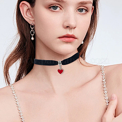 4 шт. колье-чокер из бархатной ленты&nbsp;NJEW-SC0001-70B