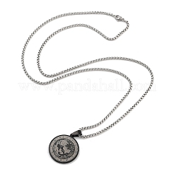 Ретро мандала 201 нержавеющая сталь цепочка созвездие кулон ожерелья для женщин мужчин&nbsp;LS-NJEW-M223-01E