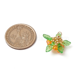 Стекло с круглыми ракушечными жемчужинами и акриловыми подвесками и латунными бусинами&nbsp;PALLOY-MZ00646-02