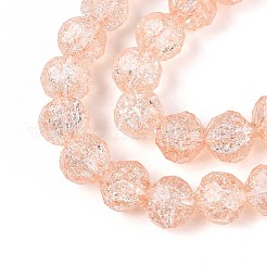 Прозрачные треск стекла бисер нитей&nbsp;GLAA-N053-10mm-09