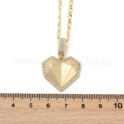 Ожерелья с подвесками в форме сердца из латуни с прозрачным фианитом и прозрачным фианитом&nbsp;NJEW-Q040-01G