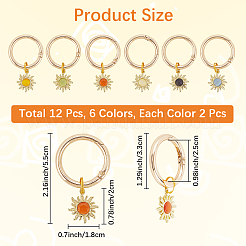 12 шт. 6-цветные подвески для обуви в виде кошачьего глаза из сплава&nbsp;HJEW-CP00016