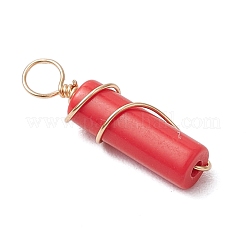 Подвески из окрашенной синтетической императорской яшмы с медной проволокой&nbsp;PALLOY-JF03457-04