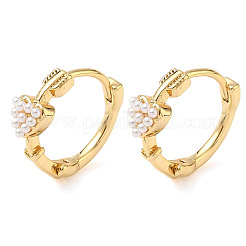 Латунные серьги-кольца в форме сердца&nbsp;EJEW-D337-16G