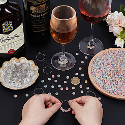 Плоские круглые подвески для бокалов вина своими руками&nbsp;DIY-PH0033-50