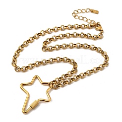 Женские ожерелья-цепочки Rolo с подвеской из нержавеющей стали 304 с застежкой-звездочкой&nbsp;NJEW-Z091-05G