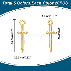 Подвески из сплава 100шт 5 цветов&nbsp;TIBEP-GO0001-02