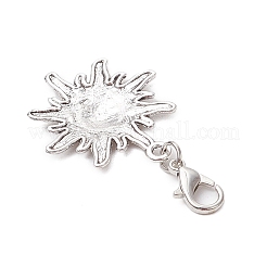 Подвески из сплава в тибетском стиле с открытыми железными соединительными кольцами и украшениями в виде застежек-клешней из цинкового сплава&nbsp;HJEW-JM03038