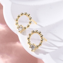 Серьги-гвоздики из циркония&nbsp;EJEW-Q014-33G