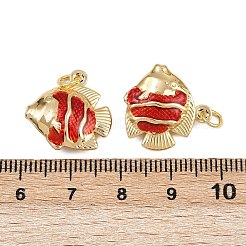 Латунные эмалевые подвески-рыбки&nbsp;KK-I377-05G-A04