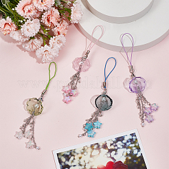 4 шт. акриловые и стеклянные ремешки для мобильных телефонов&nbsp;HJEW-DR00060