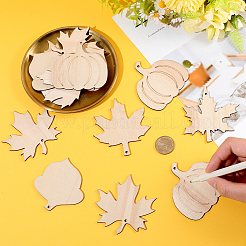 50 комплект незаконченных деревянных вырезных листьев из клена&nbsp;DIY-SP0006-74