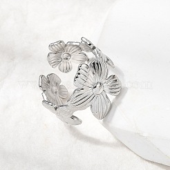 5 шт. открытые манжеты из нержавеющей стали 304 для женщин&nbsp;RJEW-K313-11P