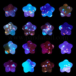 32 шт. двухцветные светящиеся прозрачные кабошоны из смолы в форме звезды&nbsp;RESI-TA0004-28