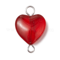 Сердце градиент цвета краска для выпечки прозрачное стекло соединительные подвески&nbsp;PALLOY-JF03276-02