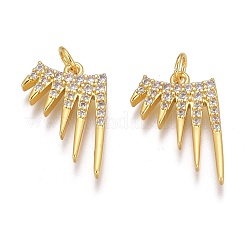 Латунные микропаве прозрачные подвески с фианитом&nbsp;ZIRC-Z008-33