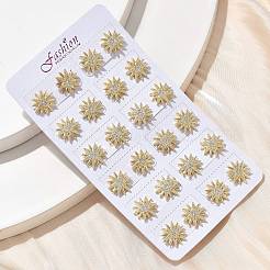 Серьги-гвоздики из латуни с микропаве и прозрачным кубическим цирконием&nbsp;EJEW-D305-14G