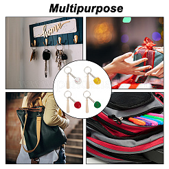 12 шт. 4 цвета мини-бейсбольная подвеска из искусственной кожи с деревянной бейсбольной битой&nbsp;DIY-OC0011-25