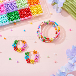 2400 шт. 15-х цветные непрозрачные стеклянные бусины&nbsp;DGLA-TA0001-25