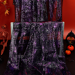 Полиэстеровая сетчатая ткань на тему Хэллоуина&nbsp;DIY-WH0661-37B