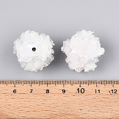 Бусины из полимерной глины со стразами и рельефными смоляными розами&nbsp;RESI-T059-04A