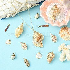 16 шт. 8 стиля гальванизированные натуральные смешанные ракушки большие подвески&nbsp;SSHEL-CJ0001-21