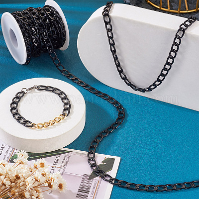 Овальные бордюрные цепи из оксидированного алюминия&nbsp;CHA-TAC0004-01EB-1