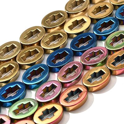 Гальванические нити из синтетических немагнитных гематитовых бусин G-L613-Z01-03-1