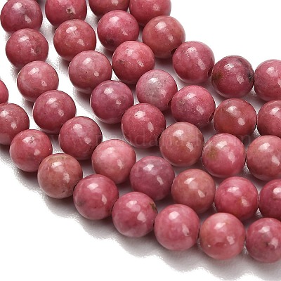 Природные родонит бисер нитей&nbsp;G-F820-K06-6mm-1
