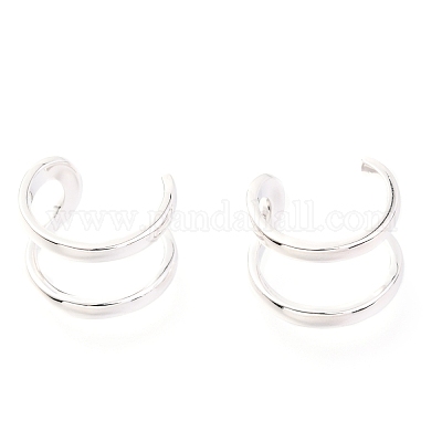 925 серьги-каффы из стерлингового серебра с родиевым покрытием&nbsp;EJEW-H124-11P-1