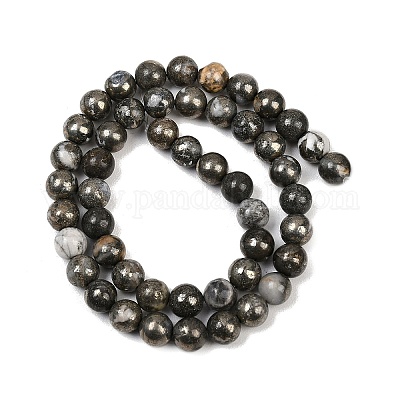 Природного пирита бисер нитей&nbsp;G-G839-01-8mm-1