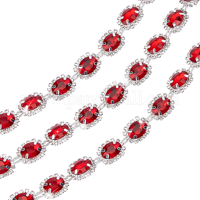 1 ярд латунных цепочек со стеклянными стразами&nbsp;KK-NB0003-96A-1