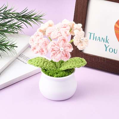 1 шт. вязаный вручную цветок для горшечных растений&nbsp;DJEW-SC0001-15E-1