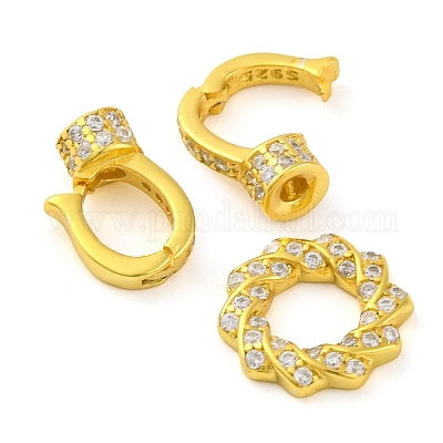 925 серебряная застежка с микропаве из прозрачного кубического циркония STER-U005-09G-1