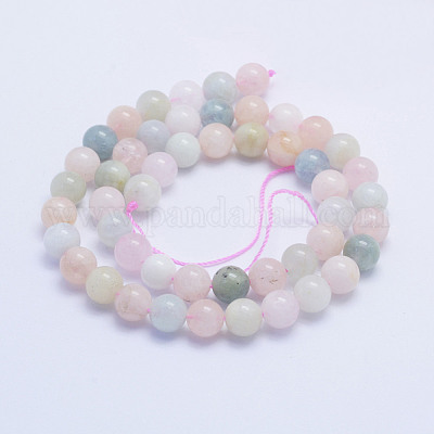 Природные морганит нитей бисера&nbsp;G-L478-32-8mm-1